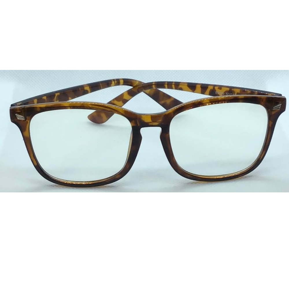 Classic Brown Tortoise Shell Blue-Light Blocking Glasses-No Magnification.  NEW